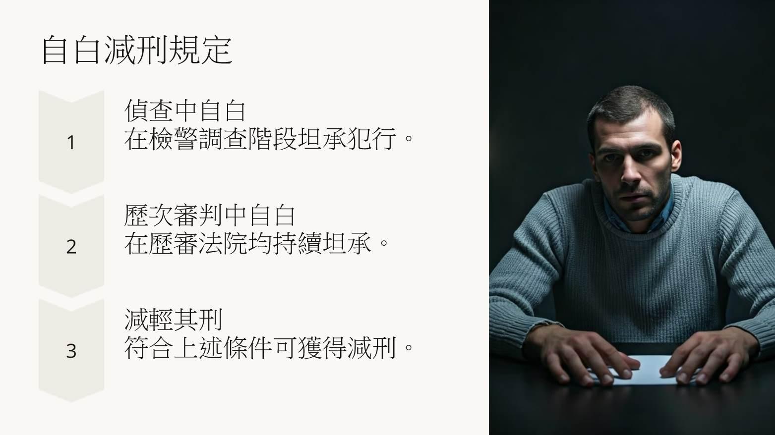自白減刑的重要規定