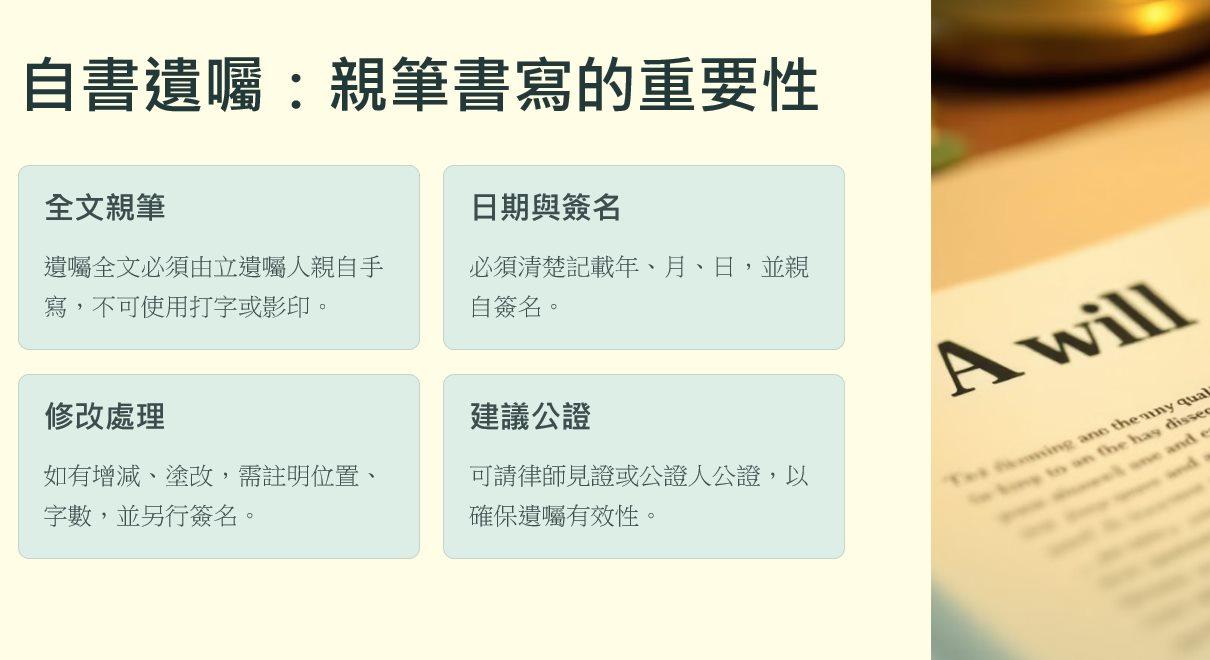 自書遺囑親筆書寫重要性